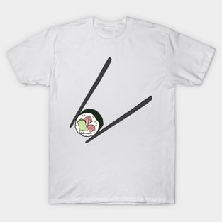 Sushi and Chopsticks Illustration T-Shirt